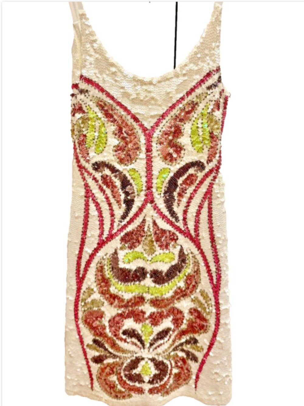 Brigitte B Saint-Tropez Sequin Mini Dress • Cream